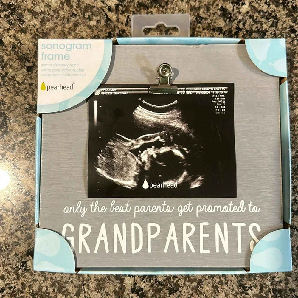 Pearhead Sonogram Frame Promoted to Grandparents Gift NIB NWT Baby Announcements - Picture 2 of 4